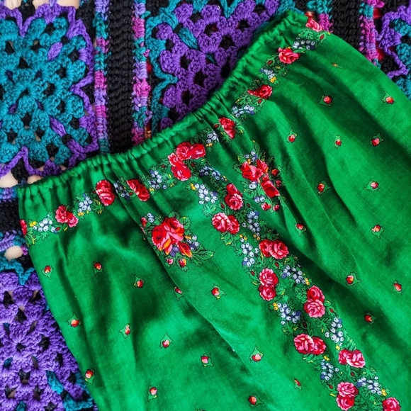 Vintage Scarf Handkerchief Hem Skirt Crop Top Two Piece Matching Co-Ord Set - Picture 7 of 7